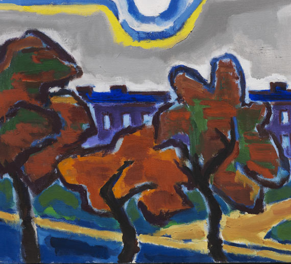 Karl Schmidt-Rottluff - Sonne über Häusern - 