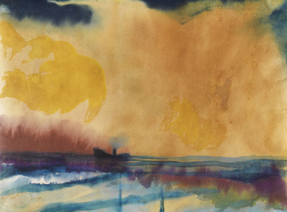 Emil Nolde - Dampfer unter gelbem Himmel