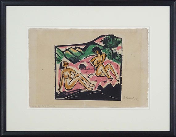 Erich Heckel - Zwei sitzende Frauen - Frame image