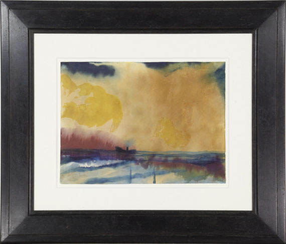 Emil Nolde - Dampfer unter gelbem Himmel - Frame image