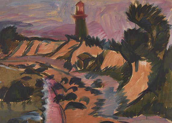 Ernst Ludwig Kirchner - Fehmarnküste mit Leuchtturm - 