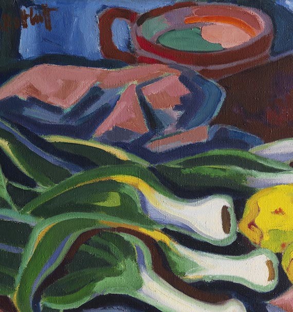 Karl Schmidt-Rottluff - Stillleben mit Porree - 