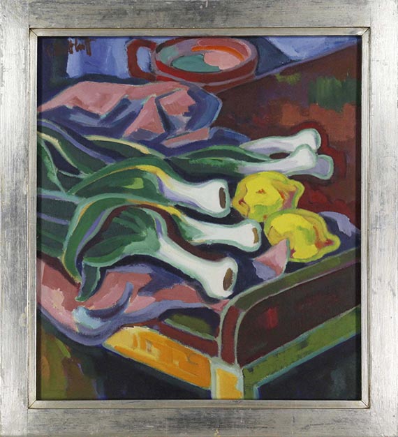 Karl Schmidt-Rottluff - Stillleben mit Porree - Frame image