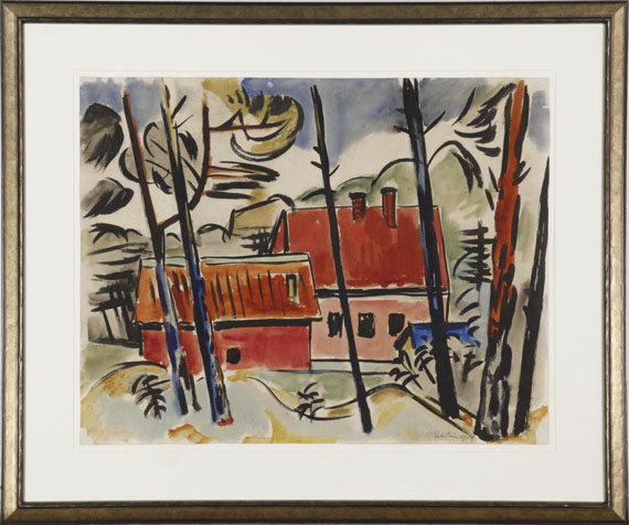 Hermann Max Pechstein - Rote Häuser - Frame image