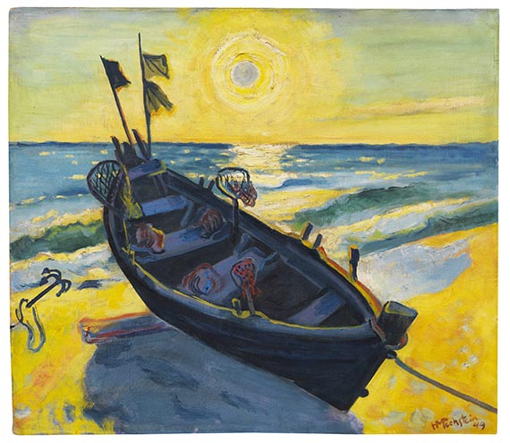 Hermann Max Pechstein - Boot bei aufgehender Sonne