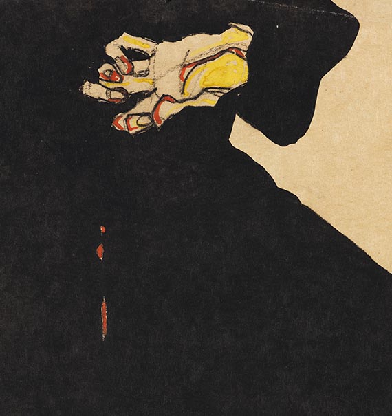 Egon Schiele - Studie eines sitzenden Mannes (Max Oppenheimer)