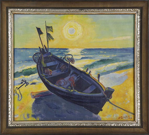 Hermann Max Pechstein - Boot bei aufgehender Sonne - Frame image