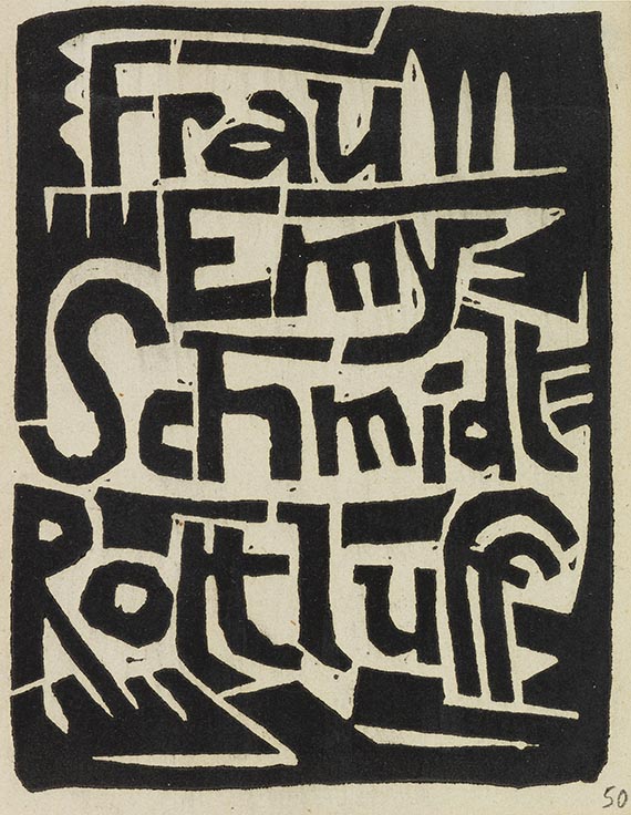 Karl Schmidt-Rottluff - Exlibris: Frau Emy Schmidt-Rottluff