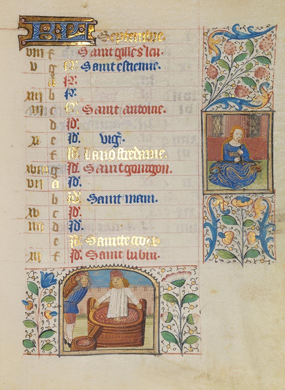  Stundenbuch - Stundenbuch-Manuskript zum Gebrauch von Rouen, um 1470 - 