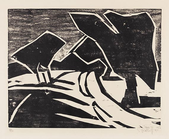 Karl Schmidt-Rottluff - Weg mit Bäumen