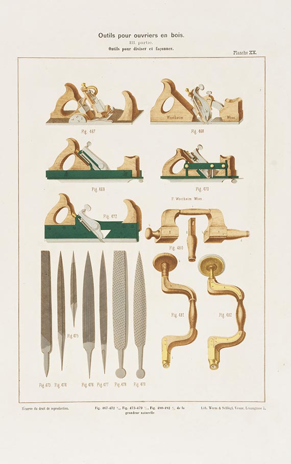 Franz R. von Wertheim - Recueil des Outils et Machines. Dabei: unvollst. dt. Ausgabe - 