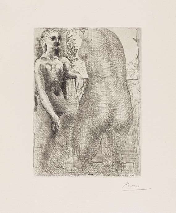 Pablo Picasso - Modèle et grande sculpture de dos