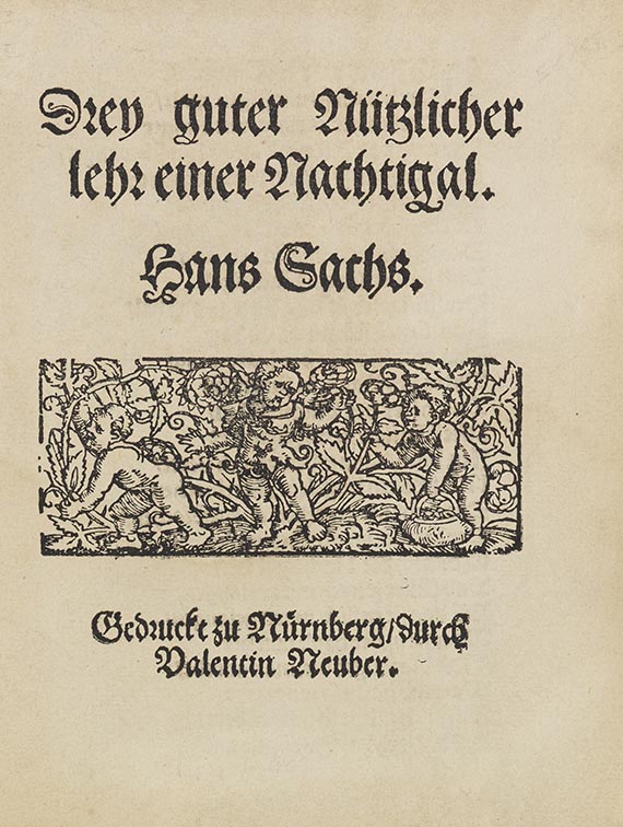 Hans Sachs - Drey guter Nützlicher lehr einer Nachtigal