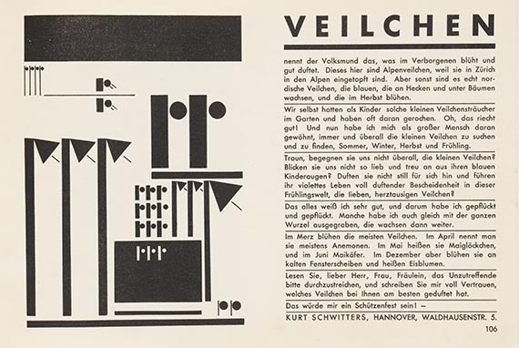 Kurt Schwitters - Merz 21, erstes Veilchenheft - 