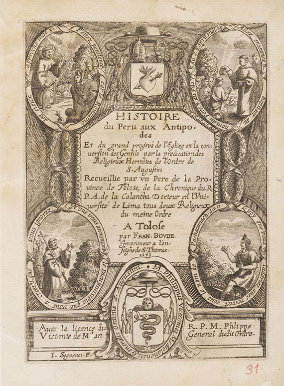 Antonio de la Calancha - Histoire du Peru, partie principale des Antipodes, ou Nouveau monde.