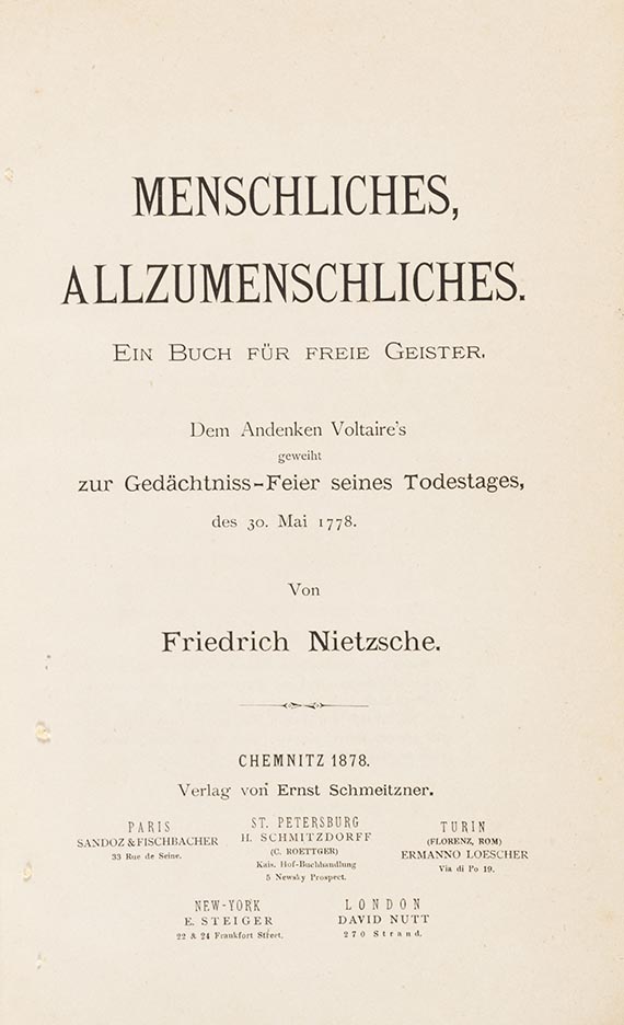 Friedrich Nietzsche - Menschliches, Allzumenschliches