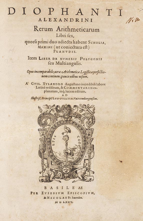  Diophantus von Alexandria - Rerum Arithmeticarum