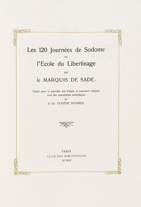 Marquis de Sade - Les 120 Journées de Sodome