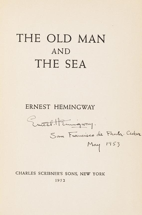 Ernest Hemingway - The old man and the sea, 2 Bde. Widmungsexemplar