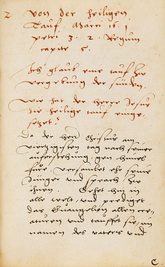  Manuskripte - Simplex & plana Catechismi explicatio in Ecclesia Vallensi. Lateinisch-deutsche Handschrift - 