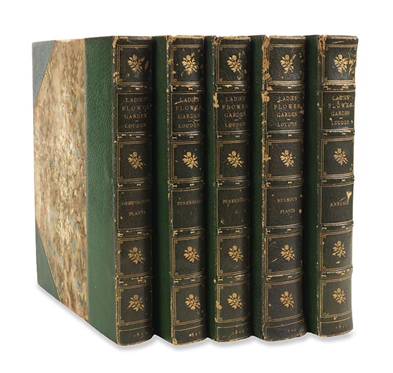 Jane C. Webb Loudon - The Ladies' Flower-garden. 4 Werke in 5 Bänden - 