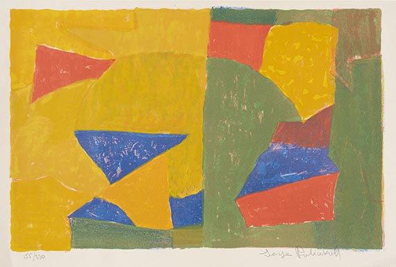 Serge Poliakoff - Composition jaune, verte, bleue et rouge