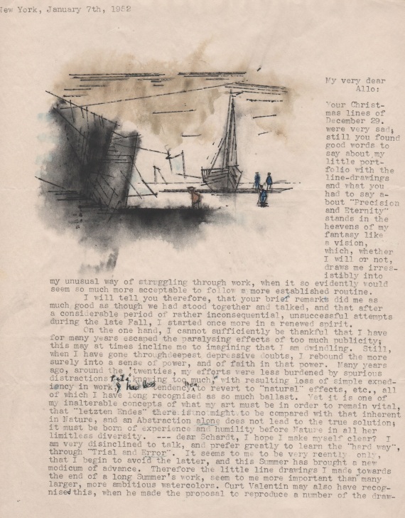 Lyonel Feininger - 69 Briefe (tlw. mit Holzschnitten) an Alois Schardt (darunter 7 zus. mit Ehefrau Julia) + 44 Briefe der Familien Feininger/Schardt + 1 Pos. Exzerpte - 