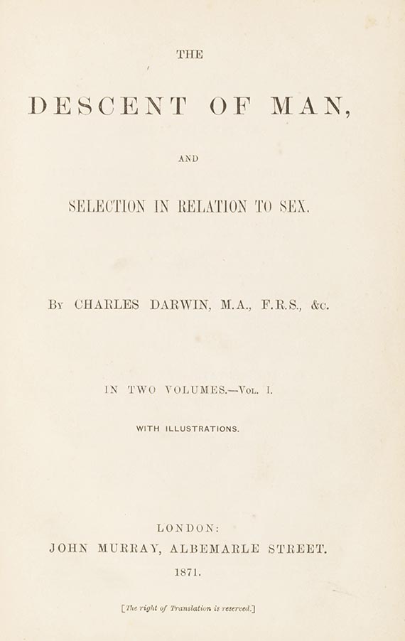 Charles Darwin - The descent of man, 2 Bände